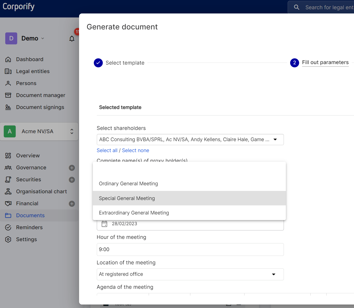 Document Generation Corporify 1