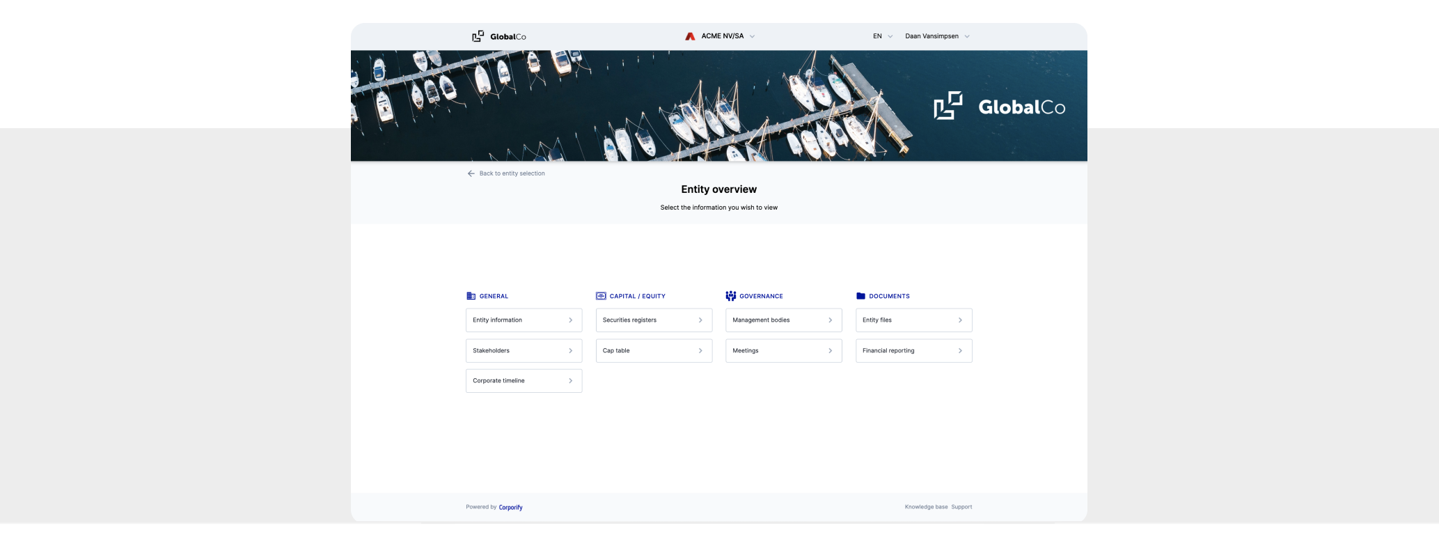 Stakeholder portal Corporify hero