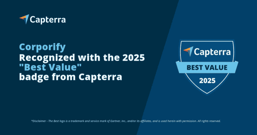 Corporify wins Capterra's 2025 